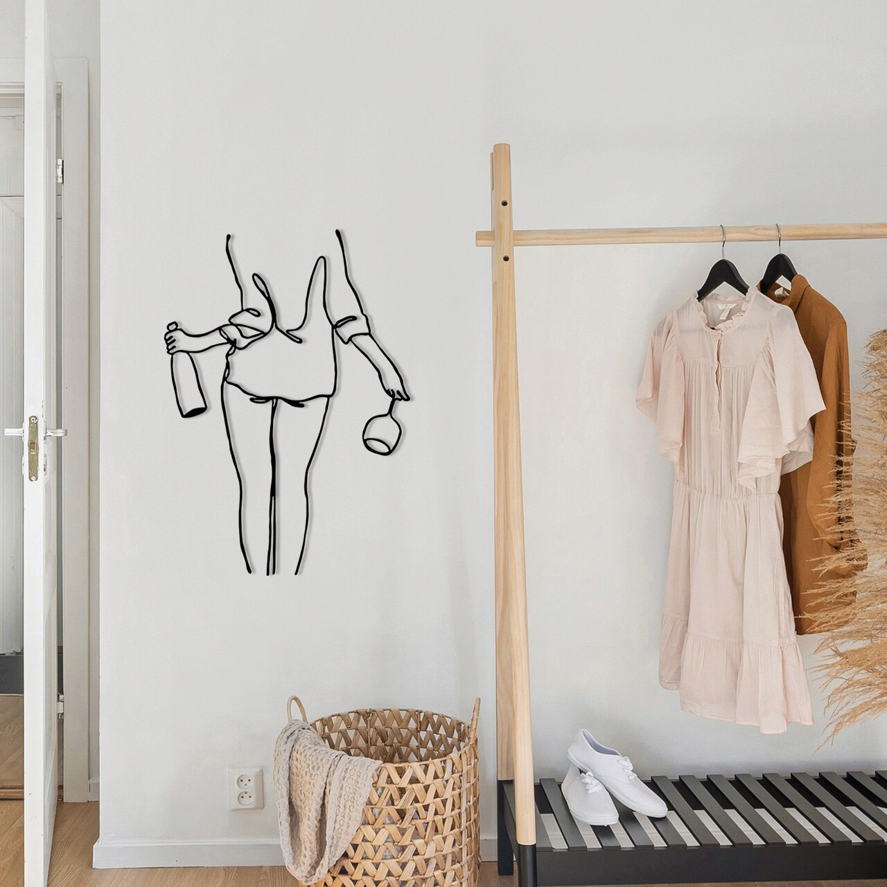 Decoratiune de perete, Wine Night, metal, 35.5 x 50 cm, negru - imagine 7